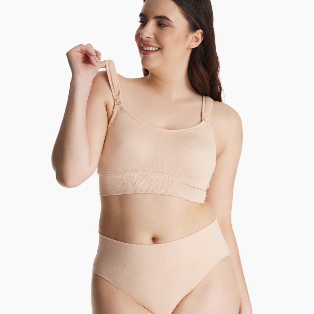 Momcozy All-in-one Super Flexible Pumping Bra - size 2xl plus, beige, NWT